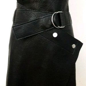 NWT Zara Woman Black Faux Leather High Waist Skirt